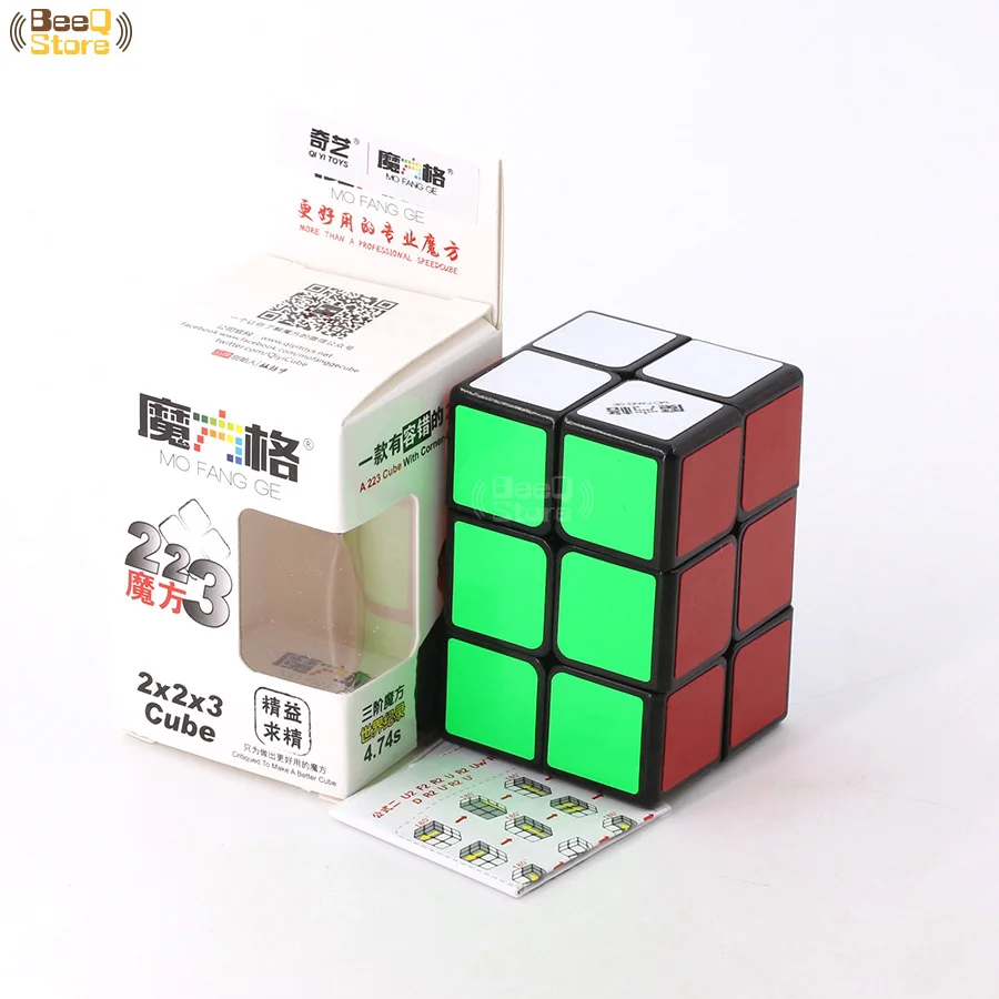 QiYi 2x2x3 Magic Cube Белый/Черный Стикеры Скорость Логические кубики Детские веселые развивающие игрушки для дети 223 развивающие игрушки - Цвет: Black