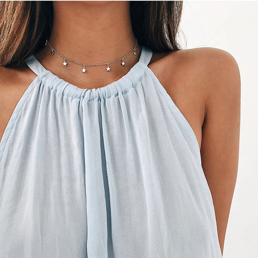 Колье чокер с 7 звездами Золотая Звезда новинка 2019 X421|star necklace|fashion necklacenecklace fashion |