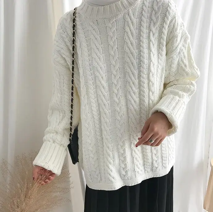 Повседневный винтажный свободный свитер женские свитера милые японские Kawaii Ulzzang