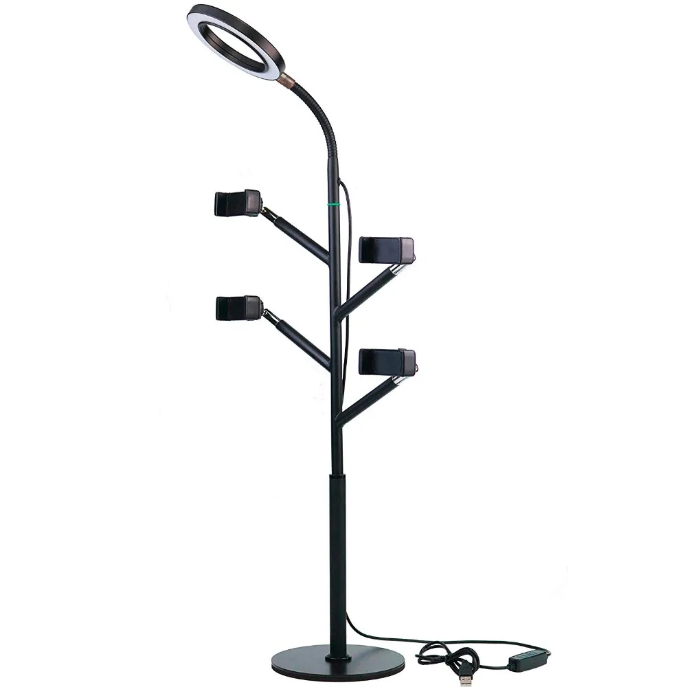 Сам перевод на Стойка для мобильного телефона с LED кольцевой подсветкой RIFKIN на 3 уровня, настольная, для камеры, видео, вещания и селфи.