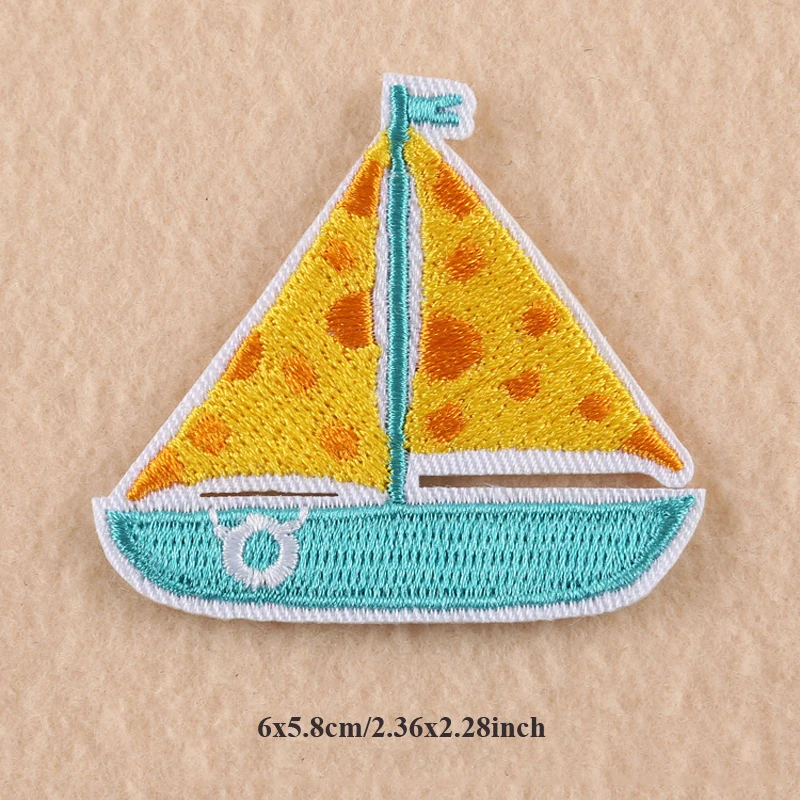 20 шт. железные накладки для одежды парусная лодка панковские патчи Байкерский