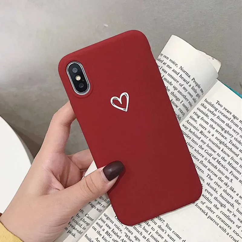 Red Ультра тонкий скраб Карамельный цвет с милым рисунком; повседневное хлопковое Крышка для samsung Galaxy S6 S7 край S9 S8 Plus Note 8 9 чехол из силикона и ТПУ чехлы - Цвет: Red