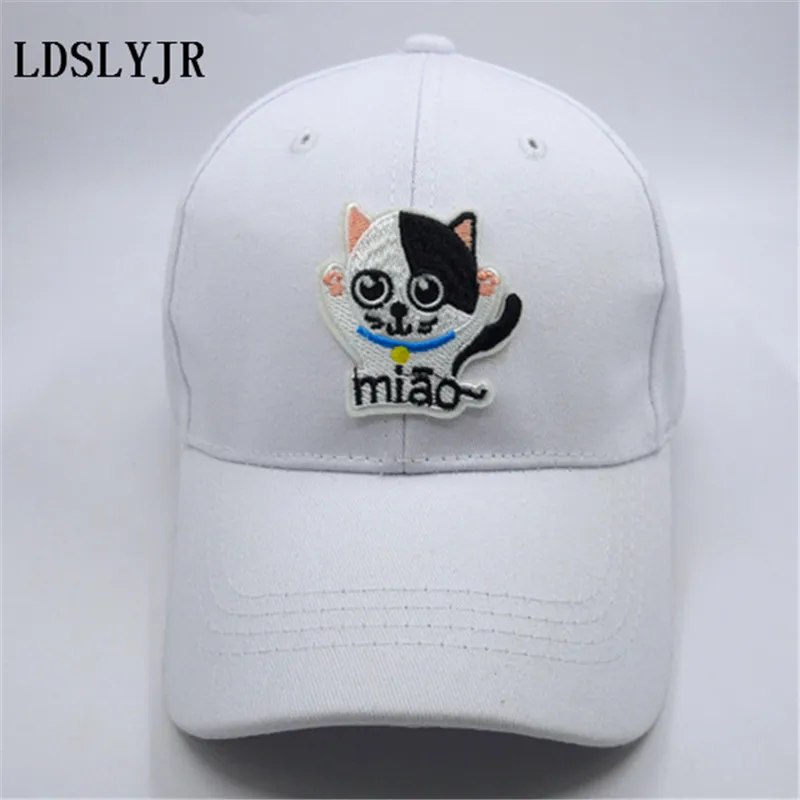 Ldslyjr хлопок Мяо Cat Вышивка Регулируемый Бейсбол Кепки Snapback путешествия Шапки для
