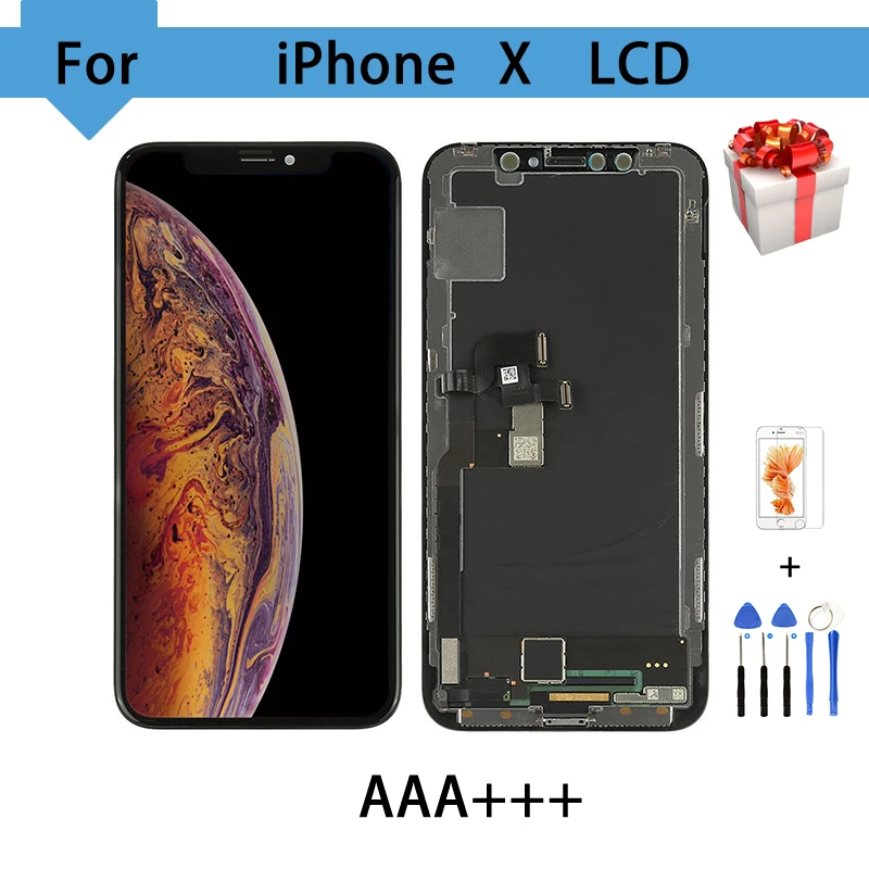 ЖК дисплей AMOLED 5 8 дюйма для iPhone X сенсорный экран бесплатные инструменты