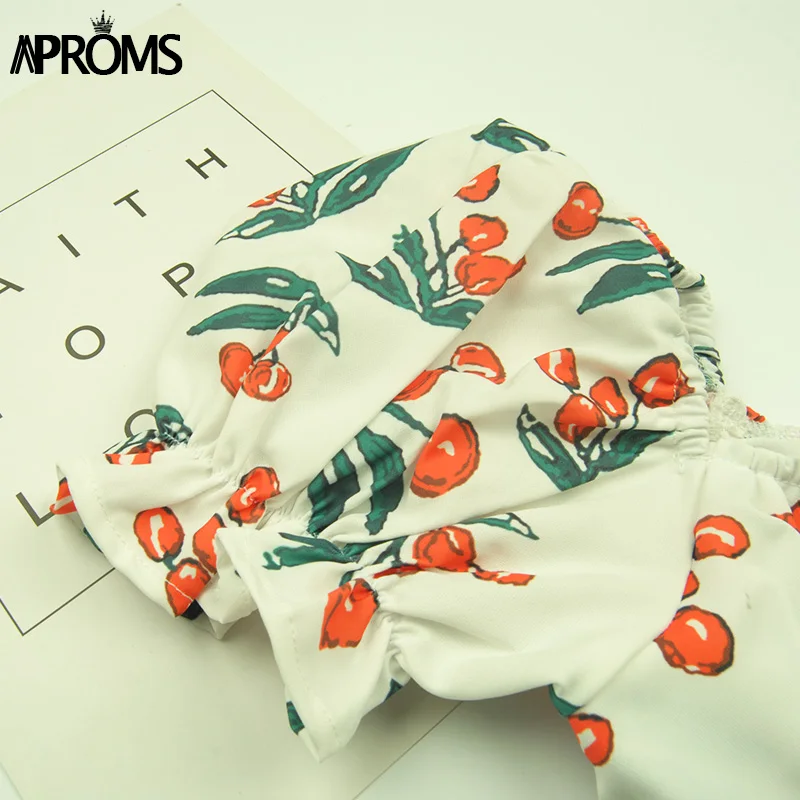 Aproms/Винтажные топы на бретелях с квадратным вырезом и принтом, женские летние топы с рюшами, крутой топ для девочек, уличная одежда, шикарный облегающий Топ Feamle, футболки
