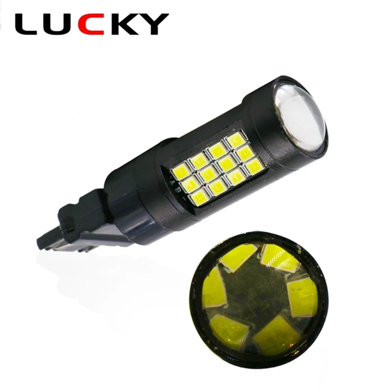 CNILUCKY NEW Product 2PCS Auto Light T25 3157 P27/7W LED Bulbs 2835 42SMD Pure white light 12V for Brake Turn Signal | Автомобили и