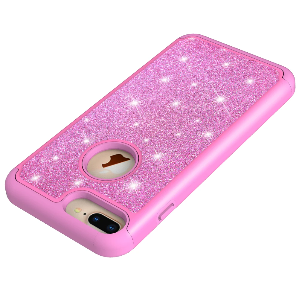 Сверкающие Гибридный Силиконовый Шикарный чехол для телефона Жесткий Мягкая ПК