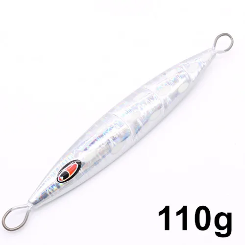 110g-Silver Casfun Janpanes медленный джиг 1 шт. 60 г 80 г 110 г 160 г 200 г рыболовные Джиги соленой воды джиг приманка Джеркбейт рыболовные приманки жесткие приманки - Цвет: 110g-Silver