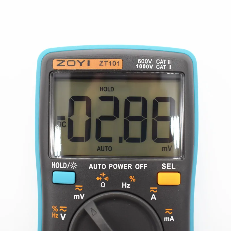 ZT101 ZT102 ZT102A Цифровой мультиметр DC AC Напряжение Ток Сопротивление диод емкость температура тестер Цифровой мультиметр