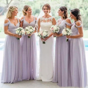 Bridesmaid Dresses 2021 Elegant V-Neck Lilac Chiffon Bridesmaid Dresses Summer Wedding Maid of Honor Gown Floor Length Bridesmaid Dresses 2021 Elegant V-Neck Lilac Chiffon Bridesmaid Dresses Summer Wedding Maid of Honor Gown Floor Length