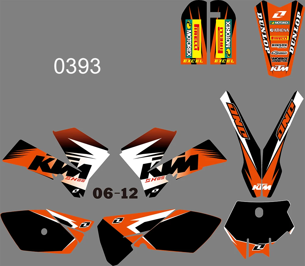 6 видов стилей команда графика фоны наклейки для KTM SX 85 2006 2007 2008 2009 2010 2011 2012
