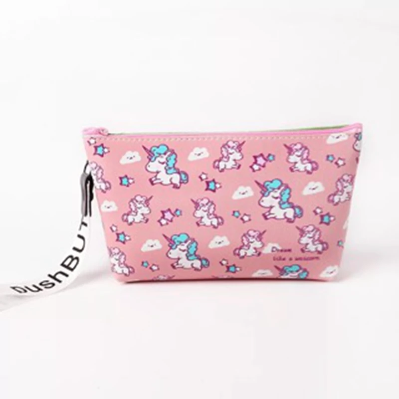 Pink unicorn big Косметичка с единорогом, женская сумка для макияжа, мини-косметичка, органайзер для макияжа, сумка для хранения, сумка для дорожного набора, многокарманная женская сумка - Цвет: Pink unicorn big