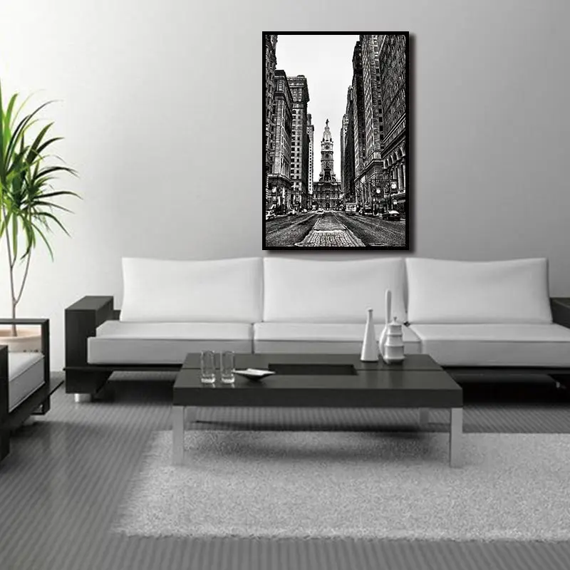 Настенные картины с абстрактным изображением здания церкви в скандинавском