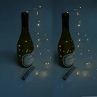 СВЕТОДИОДНАЯ Гирлянда в виде бутылки вина, медная, серебристая, 10 шт., на батарейках, для рождественской елки, свадьбы, украшение для бара и вечеринки