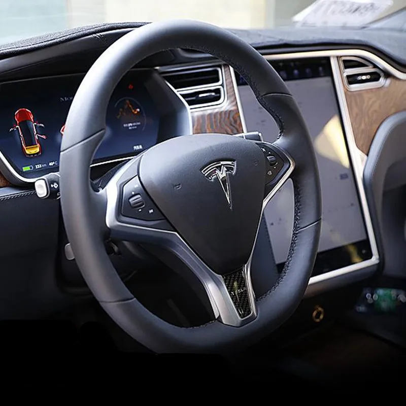 Наклейка на руль автомобиля украшение защита для Tesla Model S модель X чехол Стайлинг