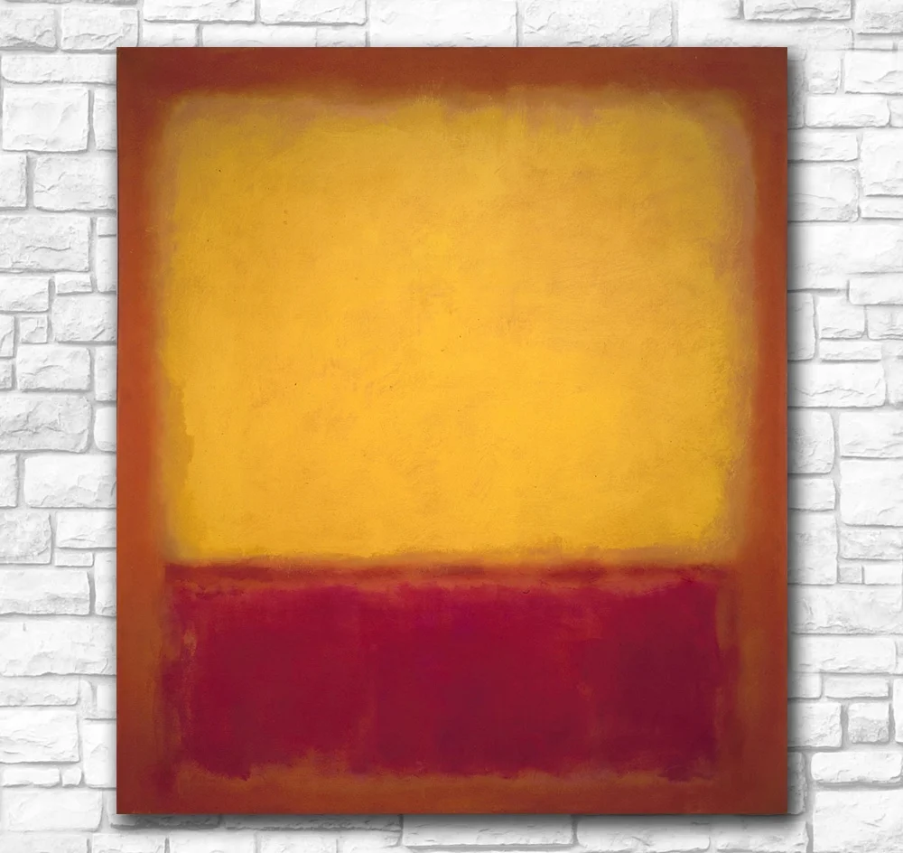 Настенные картины для гостиной с абстрактным изображением Марка Ротко желтого и
