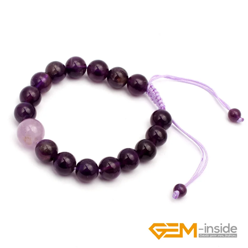 8 мм 10 натуральный камень аметист браслет счастливый для Водолея символ
