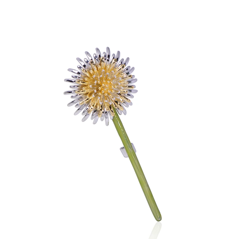 Dandelion Funmor Одуванчик Медная брошь завод эмалированные булавки для женщин и мужчин пальто платье корсаж праздник рутинное Украшение аксессуары Подарки - Окраска металла: Dandelion