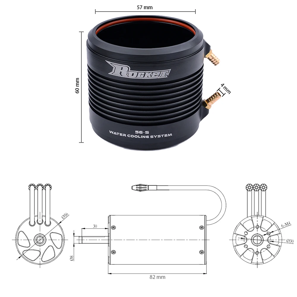 520KV 730KV 910KV 600KV бесщеточный мотор с 56-S водяным охлаждением куртка набор для доски