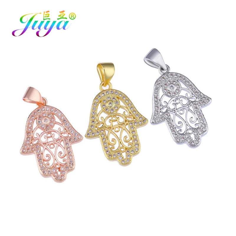Турецкий материал для ювелирных изделий Juya DIY микрозакрепка из циркония Хамса