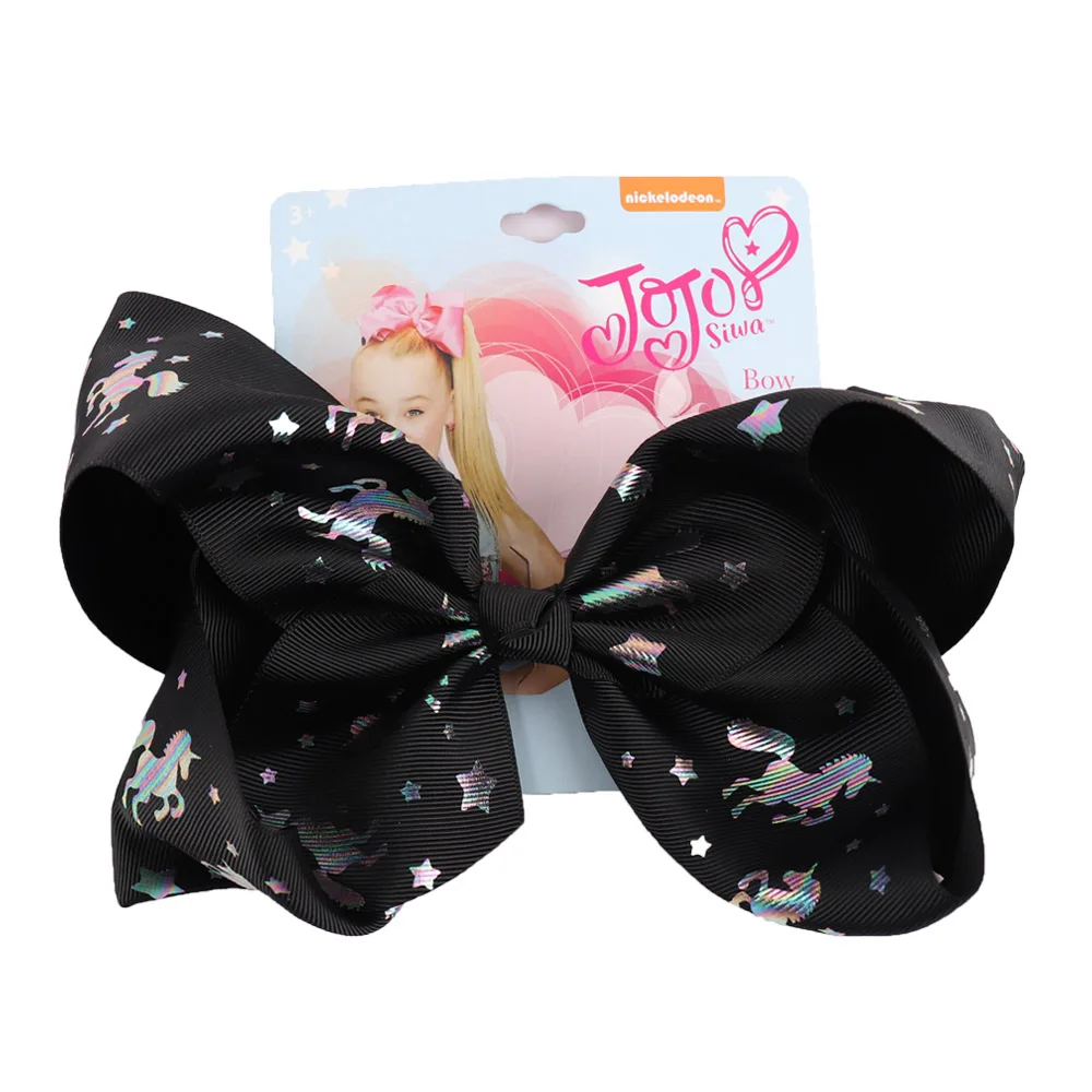 5 " Большой фирма JOJO Bow W заколки для волос для девочек Дети ручной металлических воздушных шаров с принтом с бантом из ленты Джамбо бант для волос аксессуары для волос - Цвет: 5