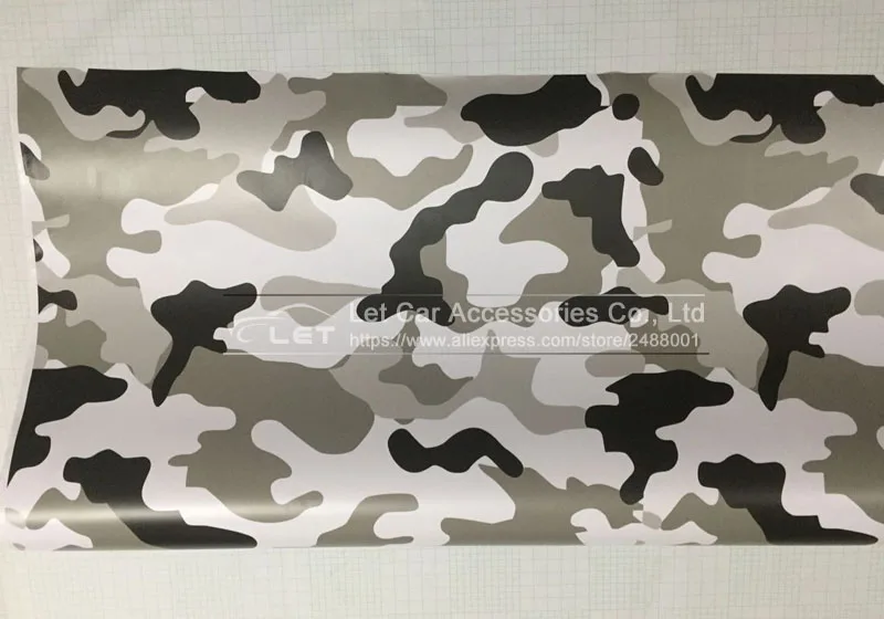 Виниловая пленка для автомобиля Arctic Camo черная белая серая камуфляжная наклейка