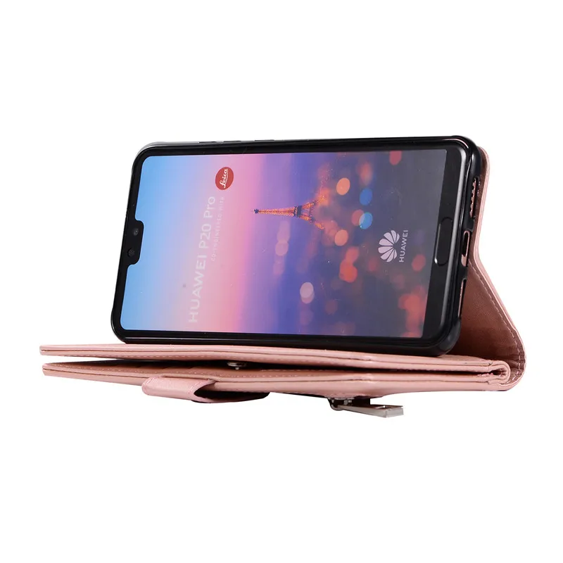 Роскошный блестящий кошелек на молнии для Huawei Mate 10 20 Pro Lite кожаный чехол с