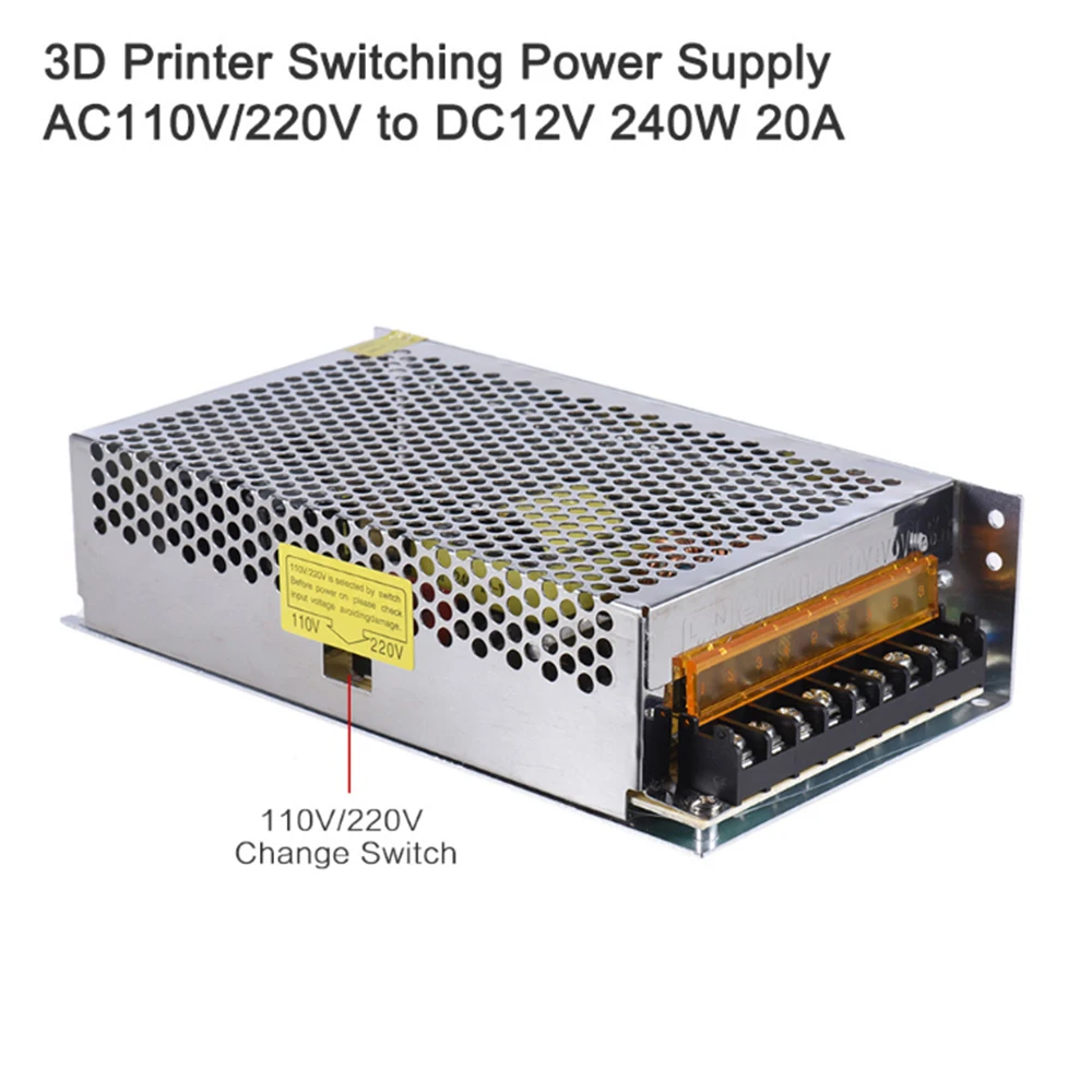 Anet 3D переключатель принтера драйвер питания 12 В 20A 180 Вт 220 В/110 В трансформаторный переходник части 3d принтера для Reprap Prusa i3