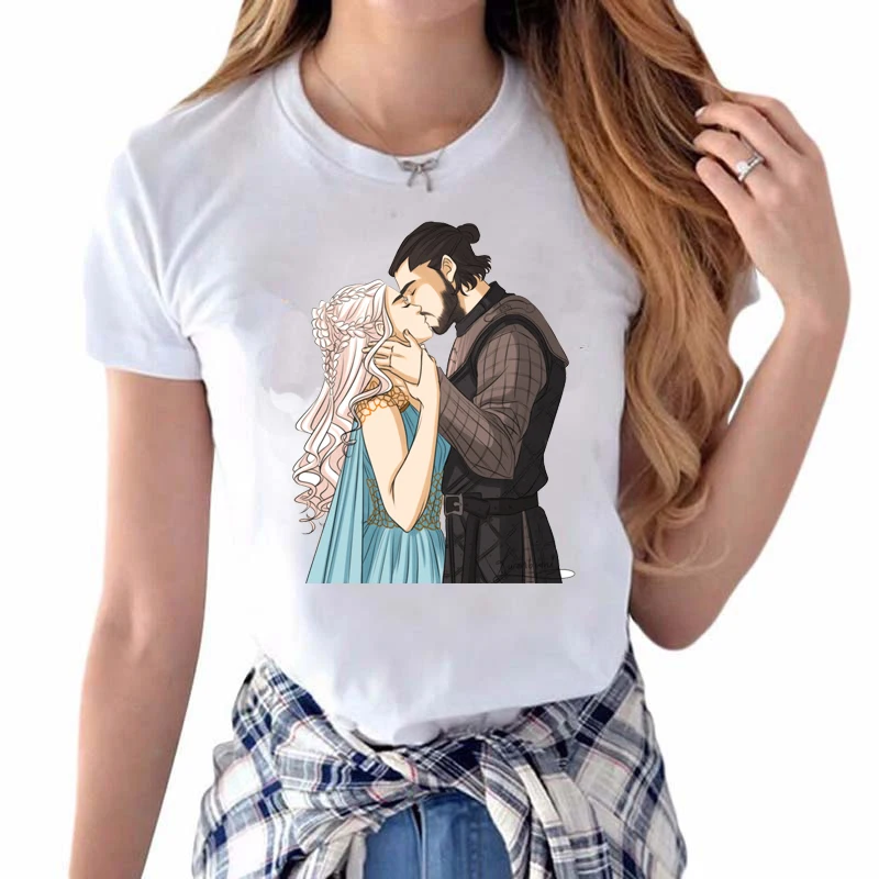 2019 Повседневная футболка с принтом Jon Snow женские футболки в виде Игры престолов |