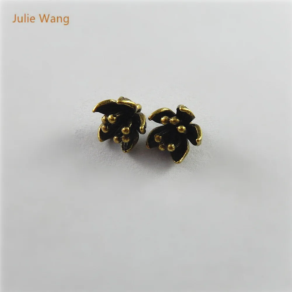 10 шт. подвески в форме лотоса Julie Wang из античной бронзы медные Подвески для