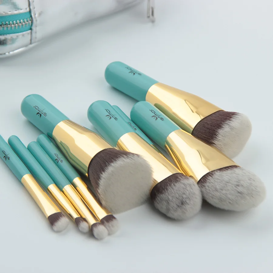 Anmor Travelling Makeup Brushes 9 PCS Synthetic Hair Brush Set With Portable Bag GM001 | Красота и здоровье