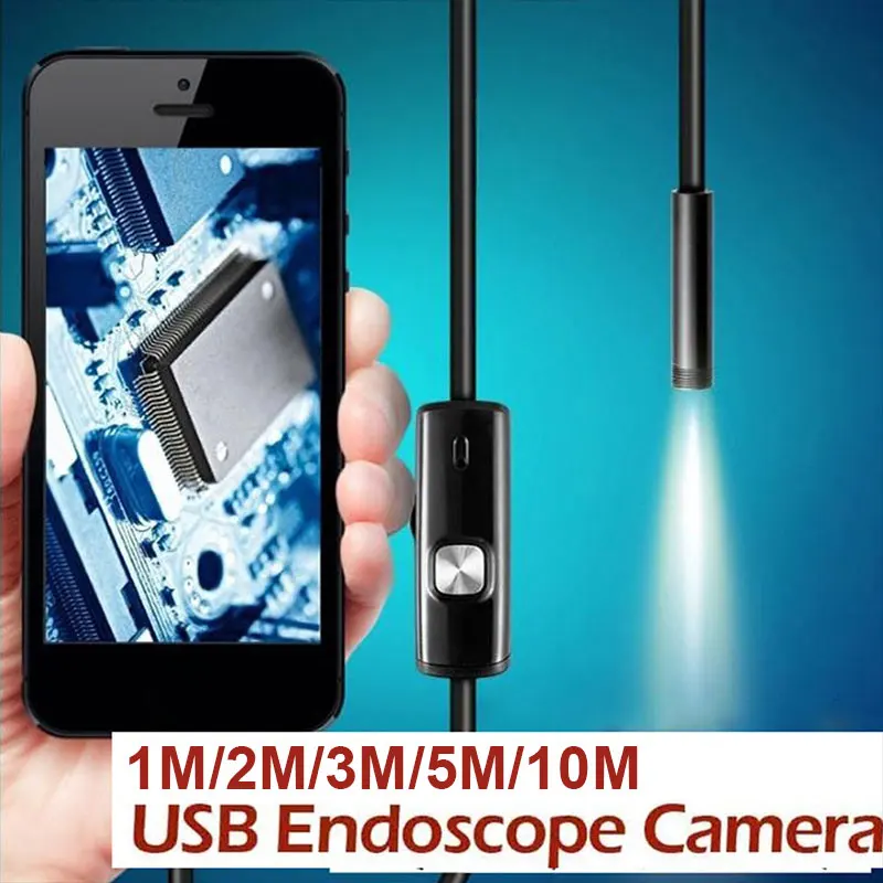 1/2/3/5/10 м 7 мм 6 светодиодный Android эндоскоп USB Водонепроницаемый 30 W пикселей мини