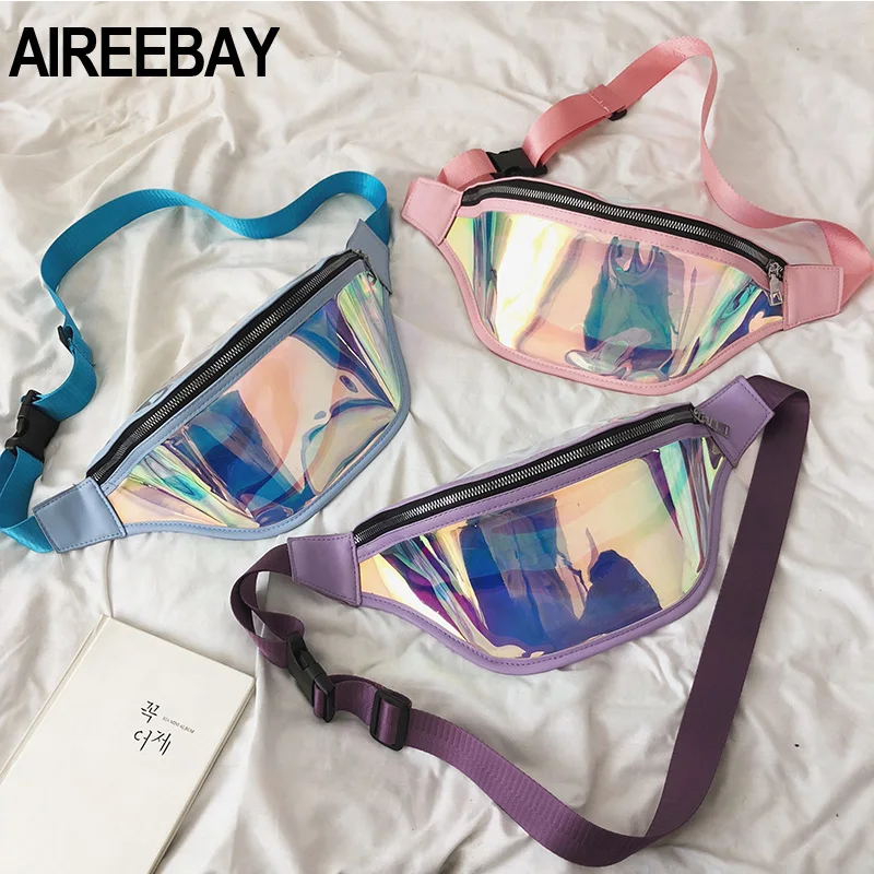 AIREEBAY голографическая забавная сумка модная поясная на бедро для девочек новый