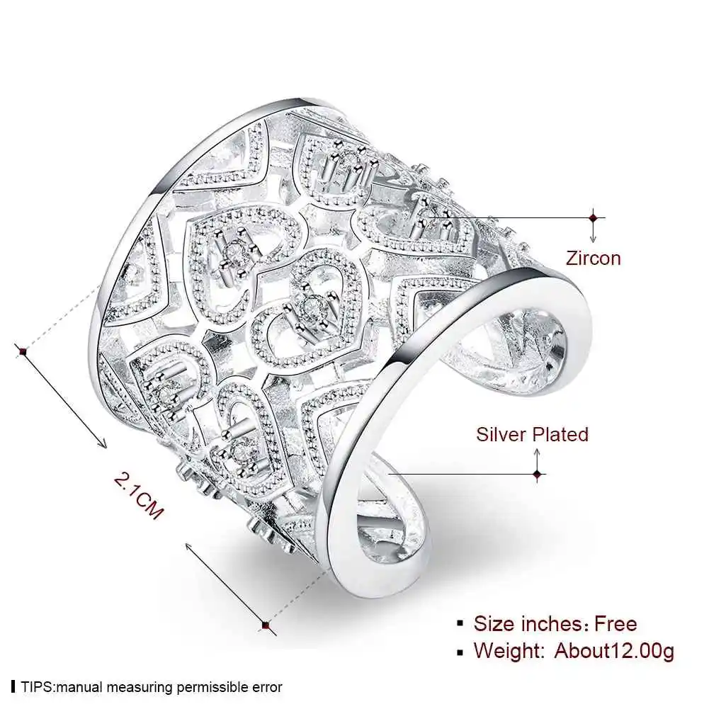 Кольцо для помолвки с серебряным покрытием набор из нескольких сердечек подарок