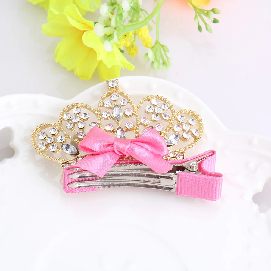 Милые заколки для волос с короной и тиарой девочек заколка со стразами детский