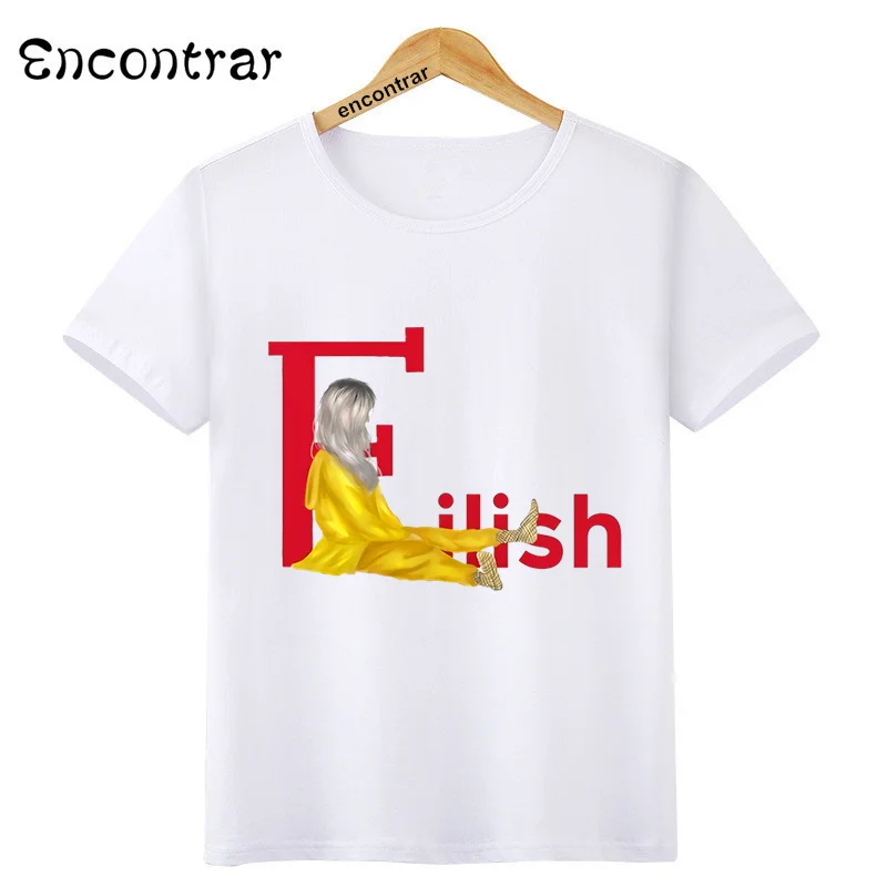 Billie Eilish/повседневные мужские футболки с круглым вырезом и принтом модные детские топы, футболка для мальчиков и девочек детская футболка с короткими рукавами г. HKP4569