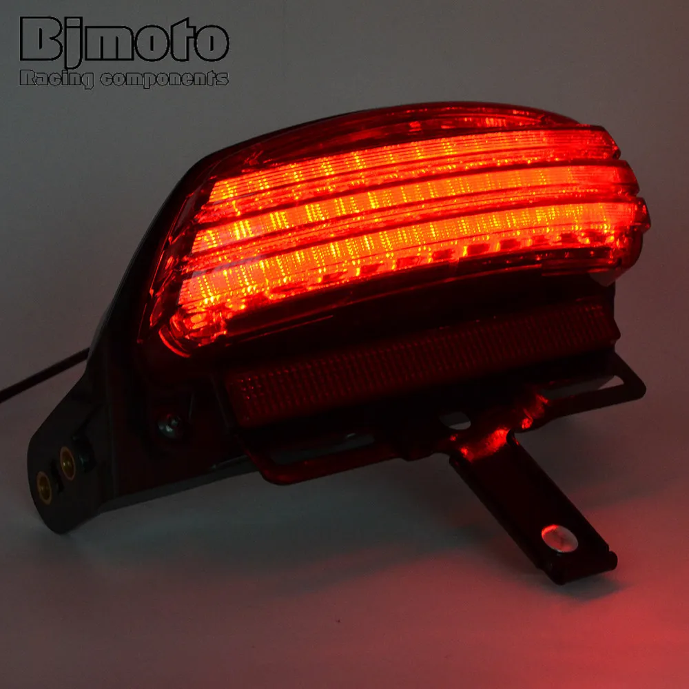 BJMOTO красный трехполосный светодиодный задний фонарь стоп сигнал подсветка