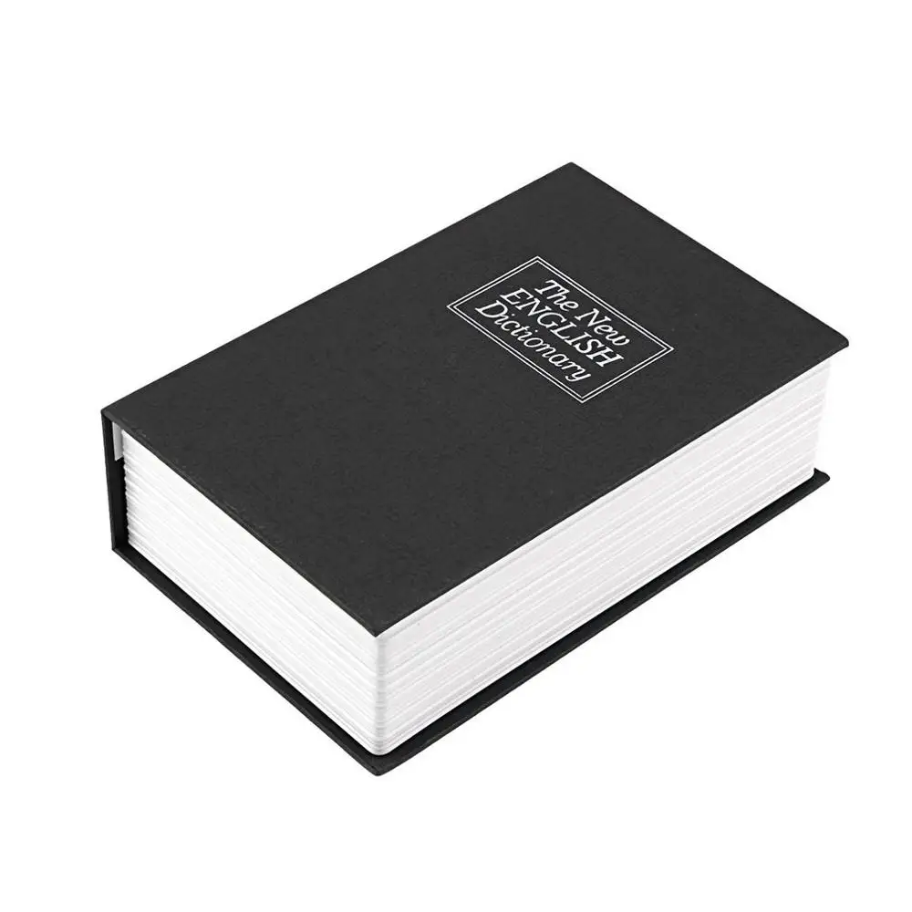 Черный Современная имитация словаря секретная книга безопасность замок наличные деньги ювелирный шкаф Размер Чехол для книги коробка для хранения - Цвет: Черный