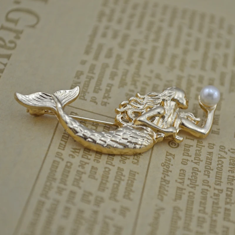 Горячие Броши с искусственным жемчугом шпильки золотистого цвета морской