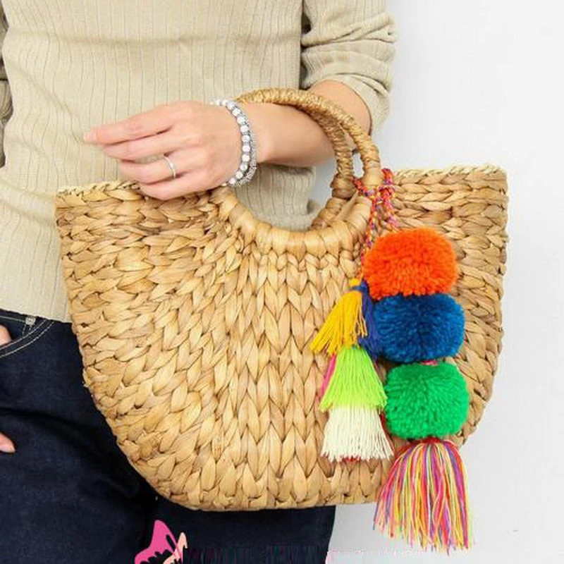 XMESSUN высокое качество пляжная сумка соломенные сумки ведро летние с кисточками