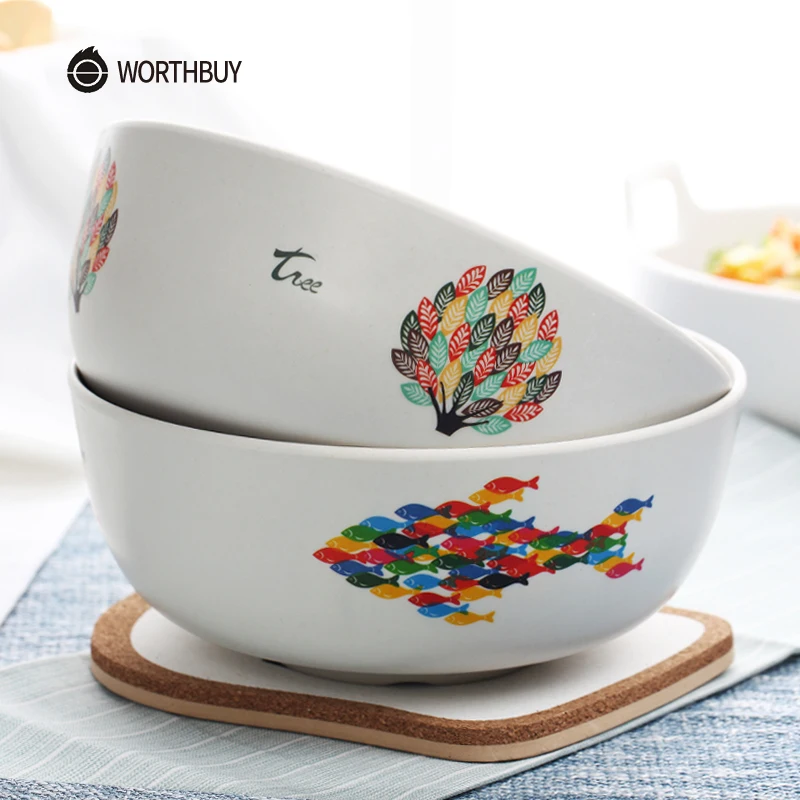 WORTHBUY китайская чаша для рамен с красочным узором кухонная Экологически чистая