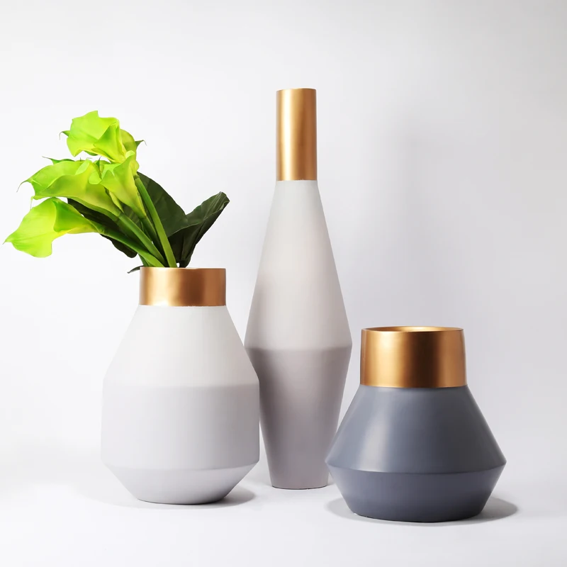 Роскошные ваза смолы золото настольная polyresin белая набор Смола украшения