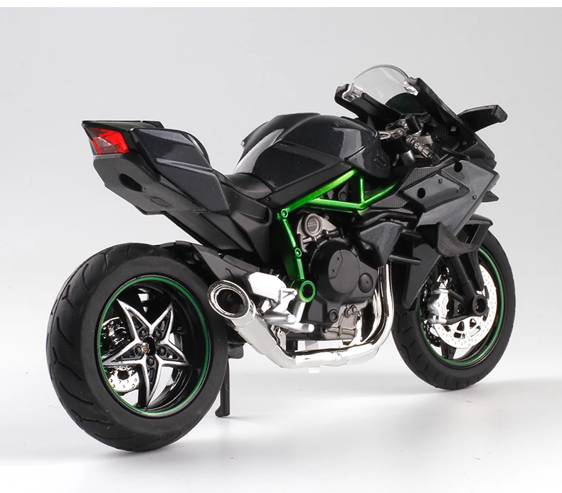 1/12 масштаб Kawasaki Ninja H2R литье под давлением спортивный велосипед гоночный мотоцикл supercharged модель миниатюры велосипед игрушка для детей