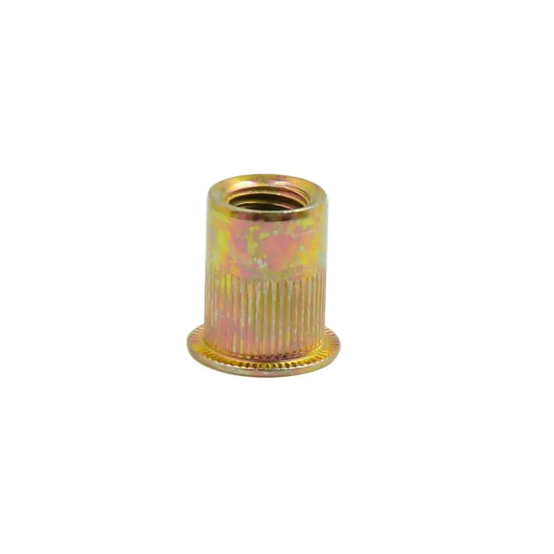 

uxcell 100pcs 3/8-16 Brass Tone Steel Flat Head Rivet Nut Insert Nutsert for Car