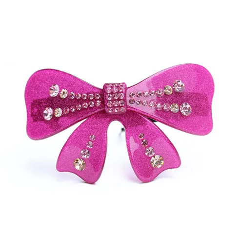 fuchsia PIA64146 Заколка для волос с бабочкой-аксессуары для волос с александером-заколки для волос из ацетата-стразы Ювелирное Украшение для волос для женщин тиара - Окраска металла: fuchsia PIA64146