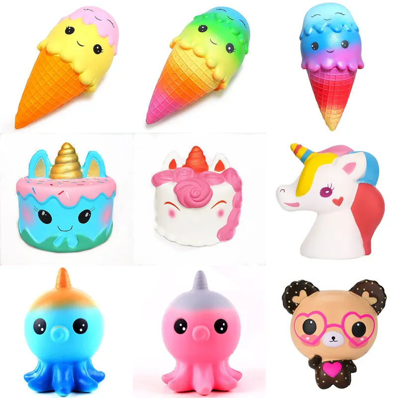 R Squishy медленно поднимающаяся сжимаемая игрушка роза с одним роговыми ушами