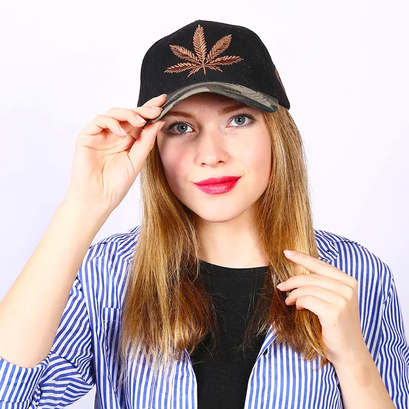 2019 Новая мода вышивка кленовый лист кепки сорняков Snapback Головные уборы для