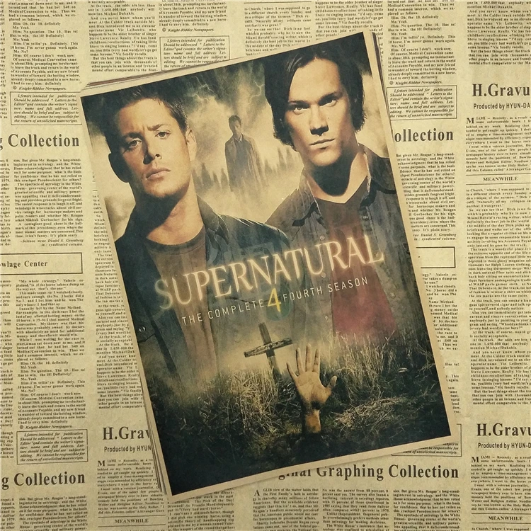 Сверхъестественное украшение для дома SPN Jensen Ackles Misha Jones крафт фильм Ретро плакат