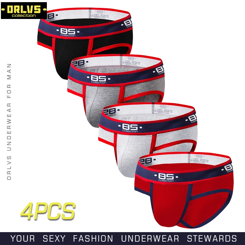 

BS 4PC/LOT Brand Men Underwear Sexy Gay Briefs Cotton Male Panties Breathable Mesh Cueca Tanga Comfortable Underpants Quick Dry