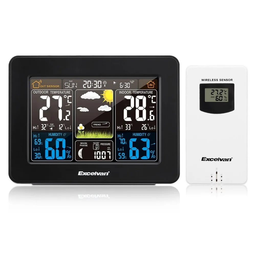 Электронный измеритель температуры и влажности Метеостанция Крытый Открытый